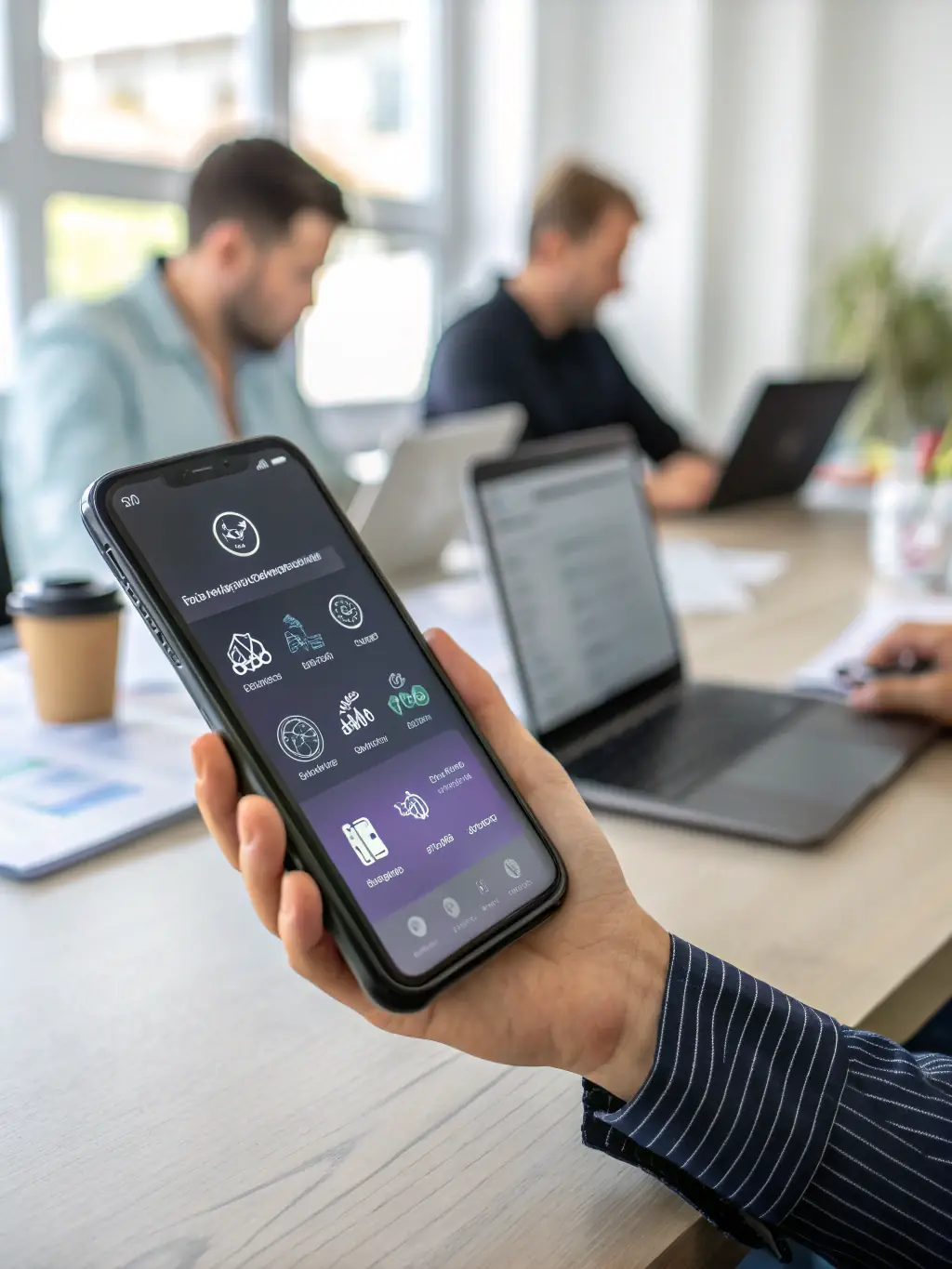 A close-up shot of a mobile app interface with clean, modern design elements, displayed on a smartphone. The image emphasizes the importance of UI/UX design in the Mobile UI/UX Design course.